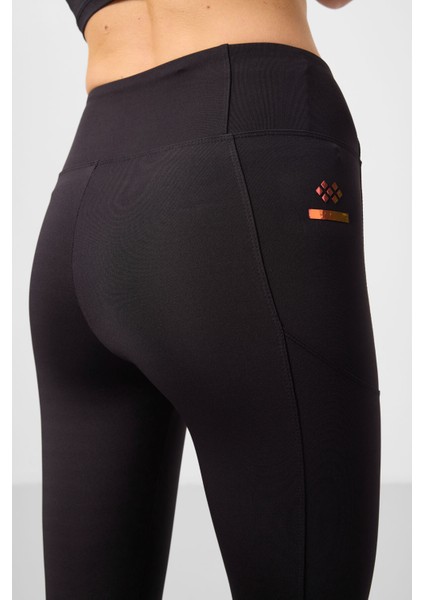 Siyah Polyester Esnek Standart Fit Performans Kadın Tayt - 94667 modelleri