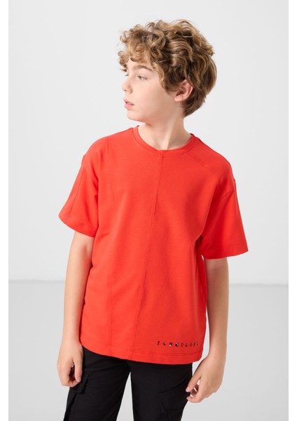 Fiesta Pamuklu Yumuşak Dokulu Oversize Basic Erkek Çocuk T-Shirt - 11297