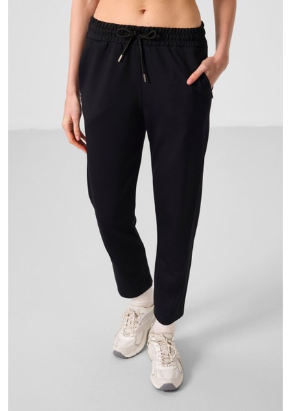 Siyah Yumuşak Dokulu Gizli Fermuarlı Dar Paça Kadın Pantolon - 94668 fiyatları