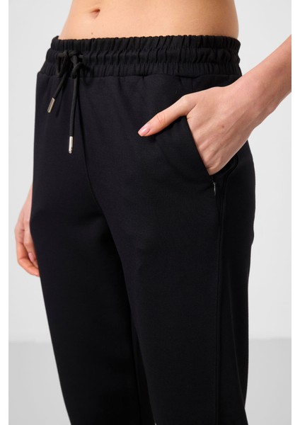 Siyah Yumuşak Dokulu Gizli Fermuarlı Dar Paça Kadın Pantolon - 94668 modelleri