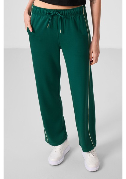 Yeşil Yumuşak Dokulu Yan Panel Detaylı Geniş Paça Kadın Palazzo Pantolon - 94669 fiyatları