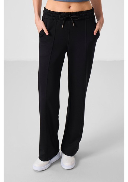 Siyah Yumuşak Dokulu Cepli Ön Dikiş Detaylı Kadın Palazzo Pantolon - 94670 fiyatları