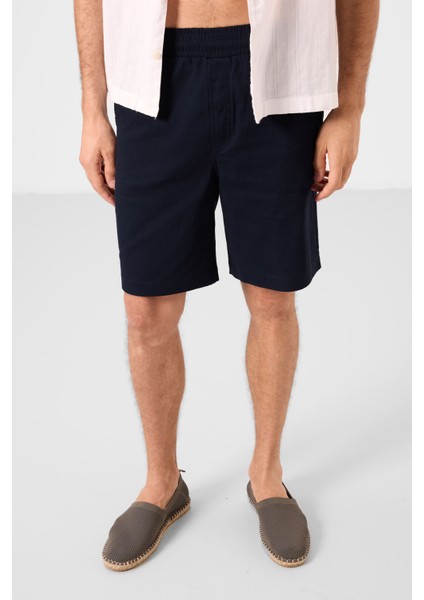 Lacivert Standart Fit Dokuma Hafif Esnek Chino Erkek Şort - 81289 fiyatları