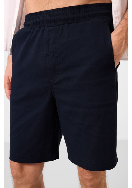 Lacivert Standart Fit Dokuma Hafif Esnek Chino Erkek Şort - 81289 modelleri