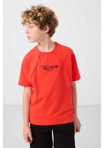 Fiesta Pamuklu Yumuşak Dokulu Oversize Baskılı Erkek Çocuk T-Shirt - 11285 modelleri