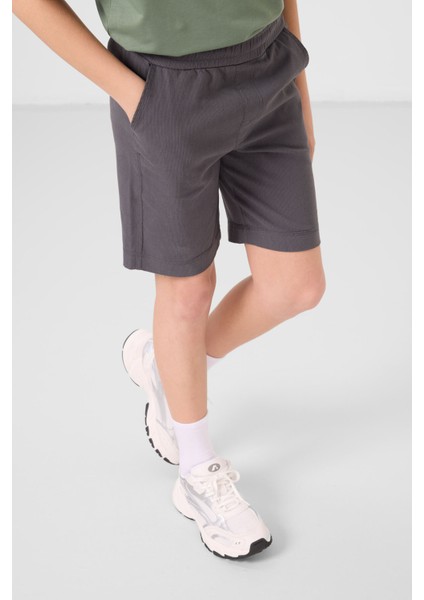 Açık Yeşil-Antrasit Pamuklu Oversize Fit Dokuma Hafif Esnek Chino Erkek Çocuk Şort Takım - 11279 fırsatları