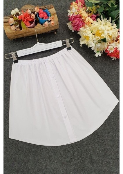 Lastikli Düğmeli Kurtarıcı Gömlek Altı Eteklik -Beyaz fiyatları