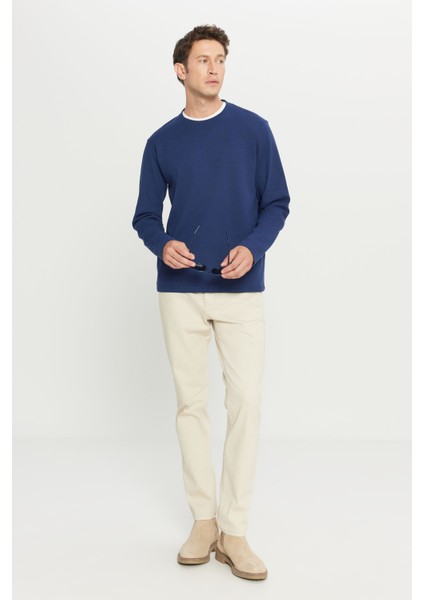 Pamuklu Standart Fit Normal Kesim Bisiklet Yaka Sweatshirt fiyatları