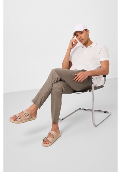 Camel Standart Fit Dokuma Hafif Esnek Chino Erkek Pantolon - 82179