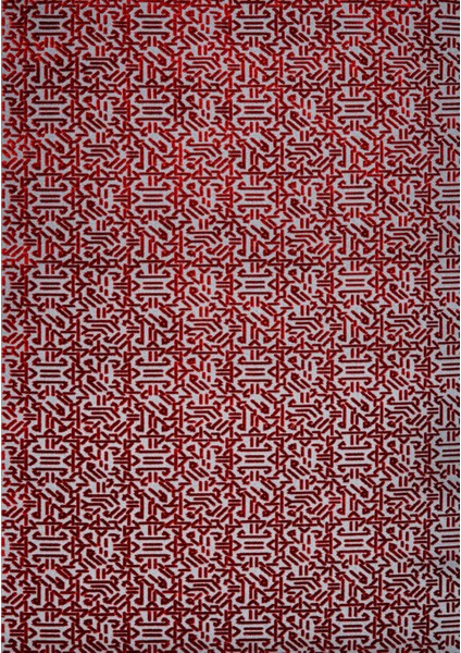 Geometrik Kırmızı Pamuk Dikdörtgen Modern Desenli Pamuk Makinada Yıkanabilir Hav Toz Vermez Leke Tutmayan Kaymaz Taban Dijital Makine Baskı Salon Yolluk Mutfak Halı