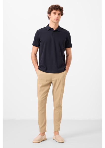 Koyu Bej Standart Fit Dokuma Hafif Esnek Chino Erkek Pantolon - 82177 indirimleri
