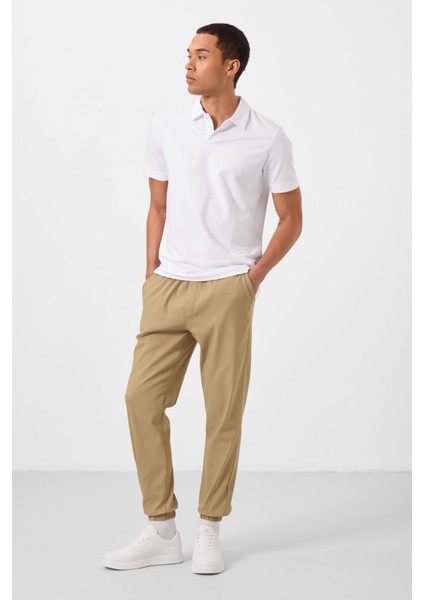 Koyu Bej Standart Fit Dokuma Hafif Esnek Chino Erkek Pantolon - 82176