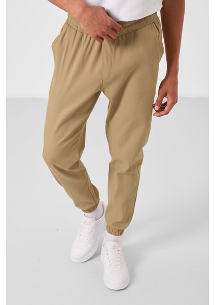 Koyu Bej Standart Fit Dokuma Hafif Esnek Chino Erkek Pantolon - 82176 fırsatları