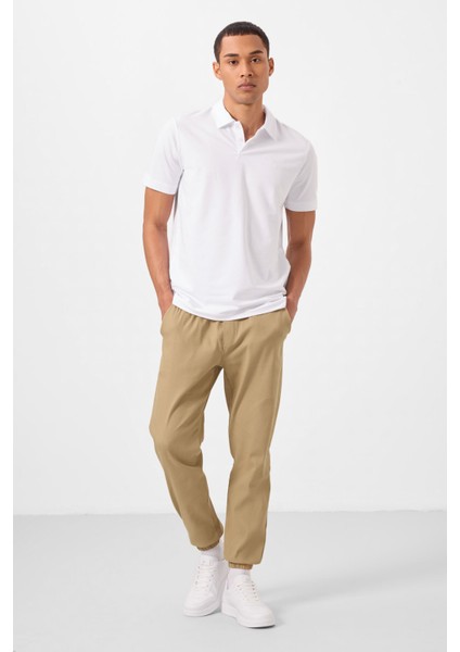 Koyu Bej Standart Fit Dokuma Hafif Esnek Chino Erkek Pantolon - 82176 indirimleri