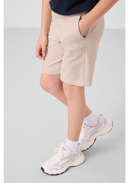 Lacivert-Taş Pamuklu Oversize Fit Dokuma Hafif Esnek Chino Erkek Çocuk Şort Takım - 11279 fırsatları