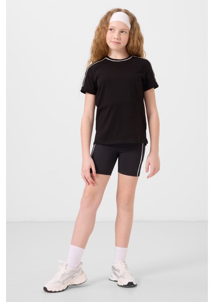 Siyah Pamuklu O Yaka Standart Fit Basic Kız Çocuk T-Shirt - 75177 fiyatları