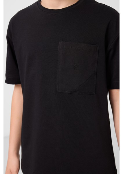 Siyah Pamuklu Oversize Fit Dokuma Hafif Esnek Chino Erkek Çocuk Şort Takım - 11278 indirimleri