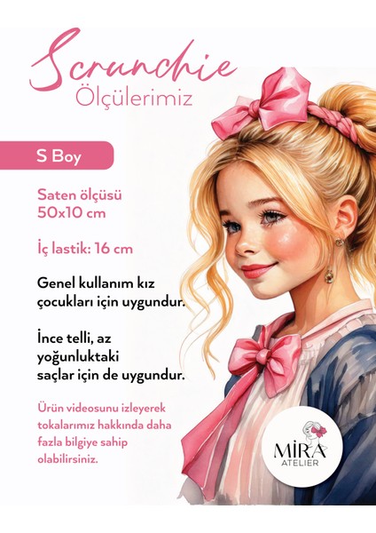 Çocuk Saten Toka - Haki Esintisi – Tekli Lüks Lastik Model Scrunchie