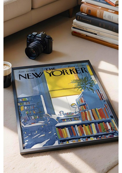The New Yorker Çerçeveli Tablo June 29 1968 - Kitapçı Kütüphane Tablosu fiyatları