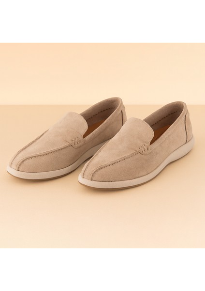 Flare-Hakiki Deri Ön Yüz Dikiş Detaylı Klasik Ayakkabı Loafer