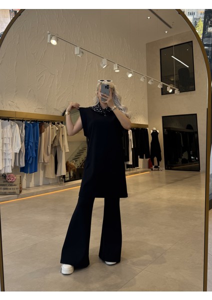 Vatka Görünümlü Uzun T-Shirt