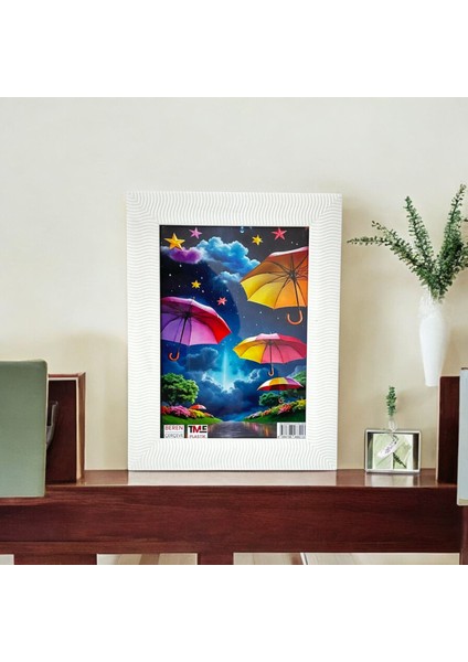 Dalgalı Fotoğraf Çerçevesi | Modern Masaüstü & Duvar Çerçevesi – Beyaz, Siyah, Lacivert, Mor, Pembe modelleri