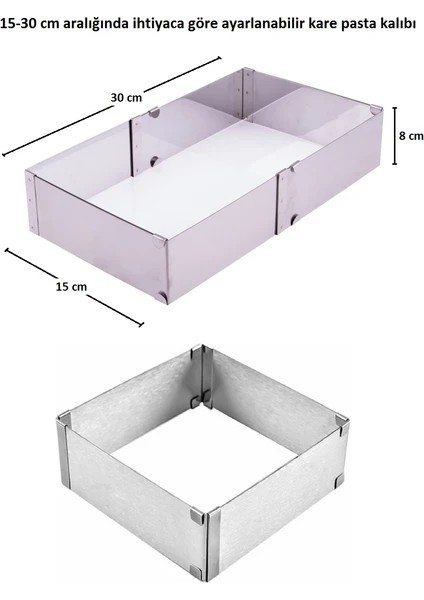 Kare ve Yuvarlak Ayarlanabilir Ayarlı Kek Pasta Kalıbı Kesme Teli Spatula Takımı fırsatları