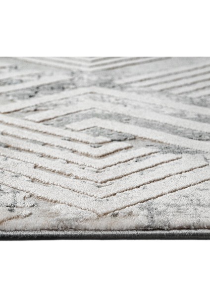 Katoomba Modern Gri Pamuk Kare Modern Desenli Akrilik Hav Vermeyen Leke Tutmayan Kolay Temizlenen Yumuşak Makine Salon Yolluk Mutfak Halı fiyatları