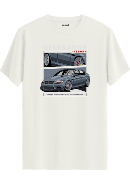 Generation Reborn Otomobil Baskılı Sokak Stili %100 Pamuk Tişört