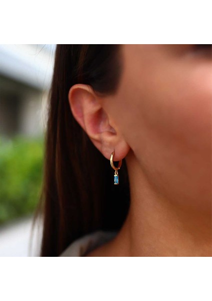 Renkli Taşlı Halka Küpe