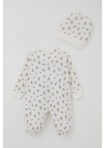 Kız Bebek Patikli Tulum Çiçek Desenli 0-6 Ay, Ekru modelleri
