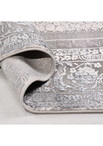 Çerçeveli Gri Viskon Dikdörtgen Modern Desenli Akrilik Hav Vermeyen Leke Tutmayan Kolay Temizlenen Yumuşak Makine Salon Yolluk Mutfak Halı modelleri