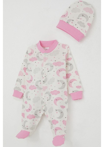 Kız Bebek Patikli Tulum Gökyüzü Temalı Uykucu Ay Desenli 0-6 Ay, Ekru modelleri