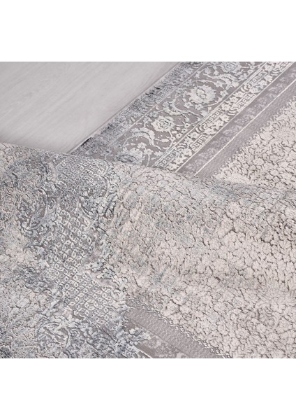 Çerçeveli Gri Viskon Dikdörtgen Modern Desenli Akrilik Hav Vermeyen Leke Tutmayan Kolay Temizlenen Yumuşak Makine Salon Yolluk Mutfak Halı fırsatları