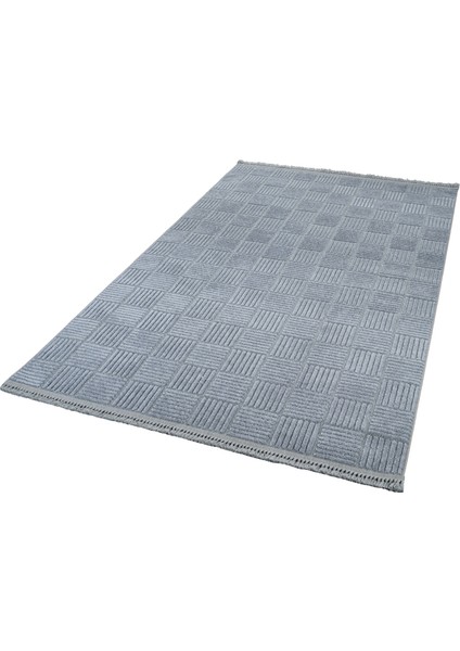 Gri Geometrik Etnik Modern Desenli Hav Vermeyen Leke Tutmayan Kolay Temizlenen Yumuşak Makine Salon Yolluk Mutfak Halı