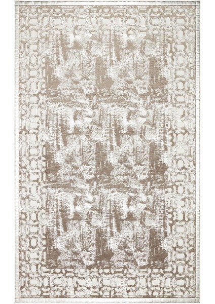 Neumarkt Gri Modern Etnik Desenli Deri Halı