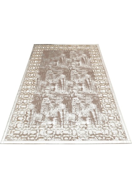 Neumarkt Gri Modern Etnik Desenli Deri Halı modelleri