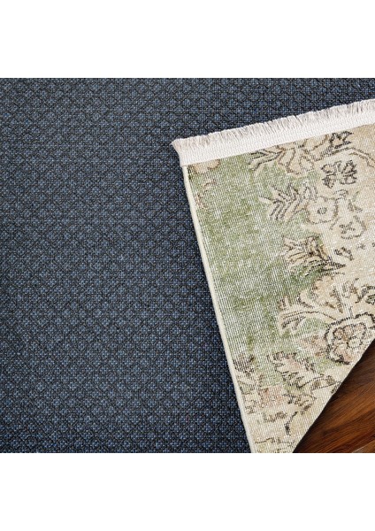 Yeşil Klasik Etnik Modern Desenli Pamuk Makinada Yıkanabilir Hav Toz Vermez Leke Tutmayan Kaymaz Taban Dijital Makine Baskı Salon Yolluk Mutfak Halı indirimleri