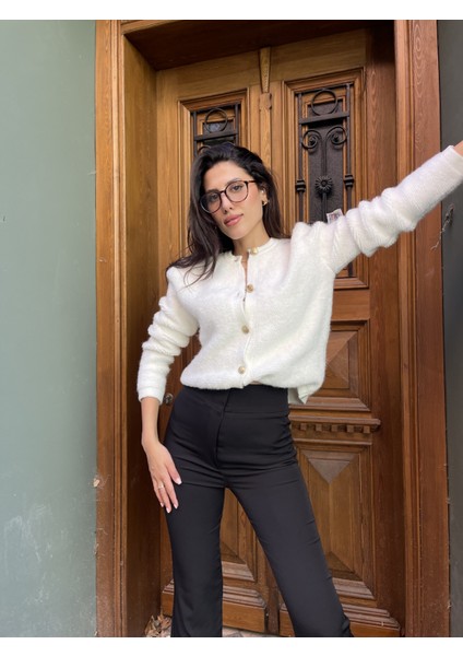 HRK0003 Kadın Teddy Peluş Havlu Örgü Gold Düğmeli Triko Hırka fiyatları