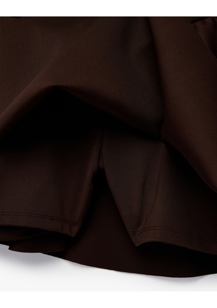 Yüksek Bel Rahat Kalıp Scuba Mini Spor Şort Etek modelleri