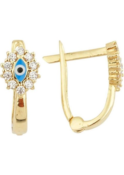 Taşlı Göz Çocuk Küpesi