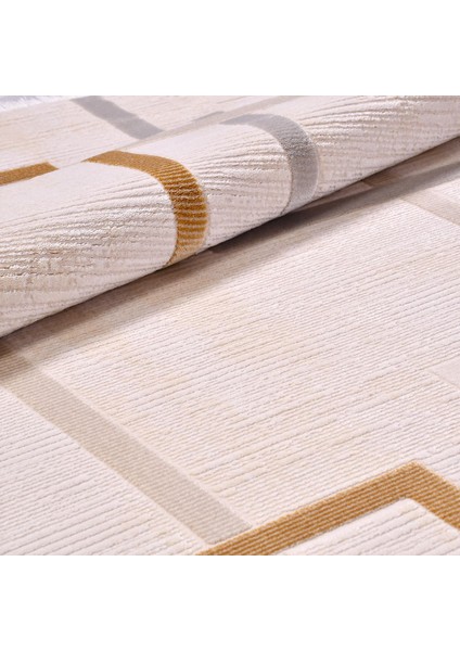 Nadia Geometrik Krem Akrilik Kare Modern Desenli Akrilik Hav Vermeyen Leke Tutmayan Kolay Temizlenen Yumuşak Makine Salon Yolluk Mutfak Halı modelleri