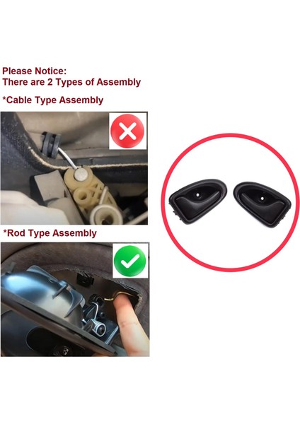 Renault Clio 2 Scenic Megane 1 Trafic Master 2 Logan 1 Movano A Için Sağ Sol Kapı Kolu Kancalı Tip modelleri