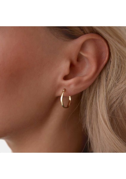 Oval Beşgen Halka Küpe