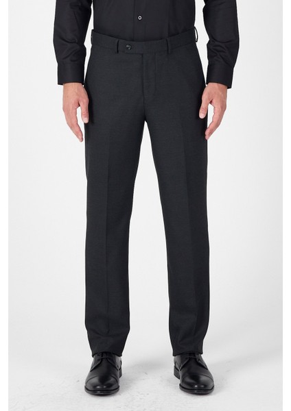 Antrasit Yan Cep Açık Paça Düz Comfort Fit Esnek Pantolon 1003250914