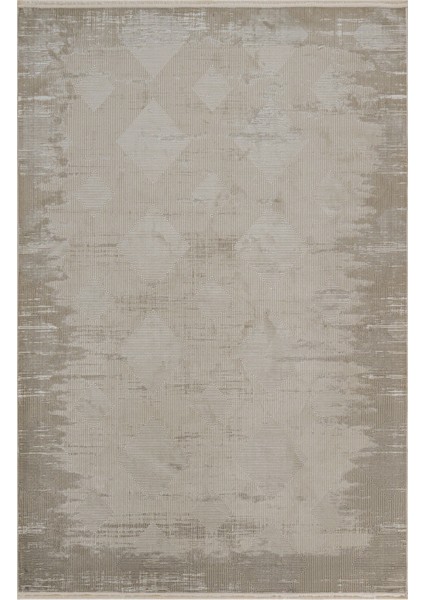 Antonia Modern Bej Mikrofiber Dikdörtgen Modern Desenli Akrilik Hav Vermeyen Leke Tutmayan Kolay Temizlenen Yumuşak Makine Salon Yolluk Mutfak Halı