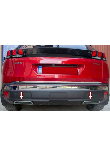 Egzoz Çıkışı Krom 2 Parça 3008 Suv 2016 ve Sonrası Modeller Için