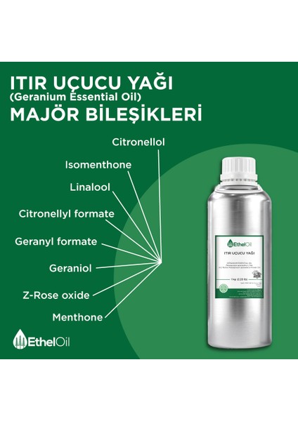 Itır Uçucu Yağı 1 kg Geranium Oil Pelargonium graveolens L'Her. fırsatları