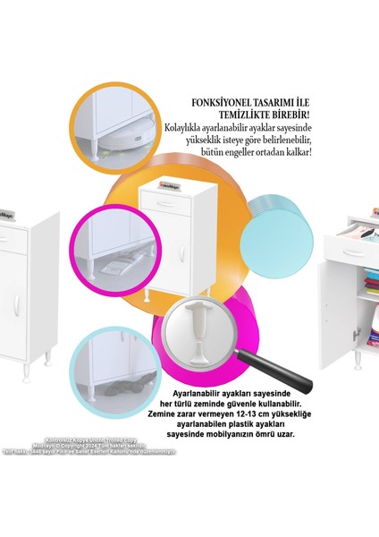 EMİR 35 x 88 x 32,5 cm 1 Çekmece 1 Kapak 1 Raf 2 Bölme Çok Amaçlı Banyo & Mutfak Dolabı indirimleri