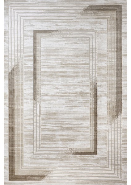 Krem Geometrik Etnik Modern Desenli Pamuk Makinada Yıkanabilir Hav Toz Vermez Leke Tutmayan Kaymaz Taban Dijital Makine Baskı Salon Yolluk Mutfak Halı